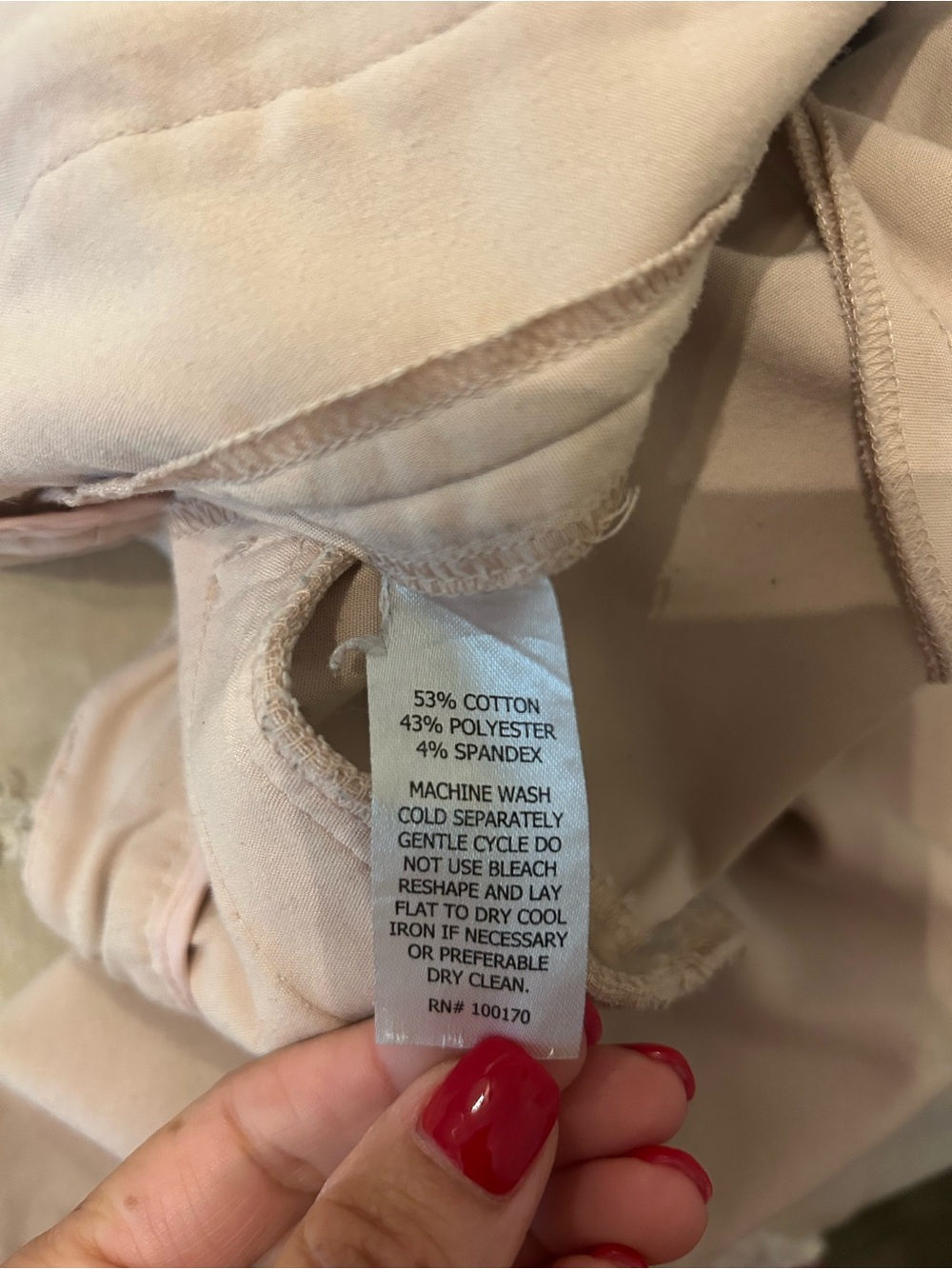 Adrienne Vittadini Light Pink Straight-Leg High-Rise Pants - Picture 6 of 6